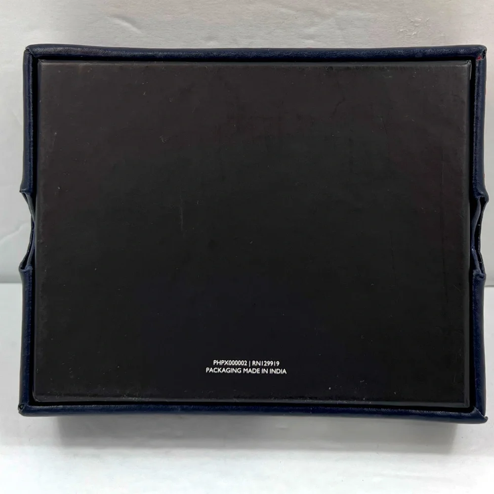 ⭐️TOMMY HILFIGER💯 MENS WALLET DOUBLE FOLD, DARK BROWN, GENUINE LEATHER